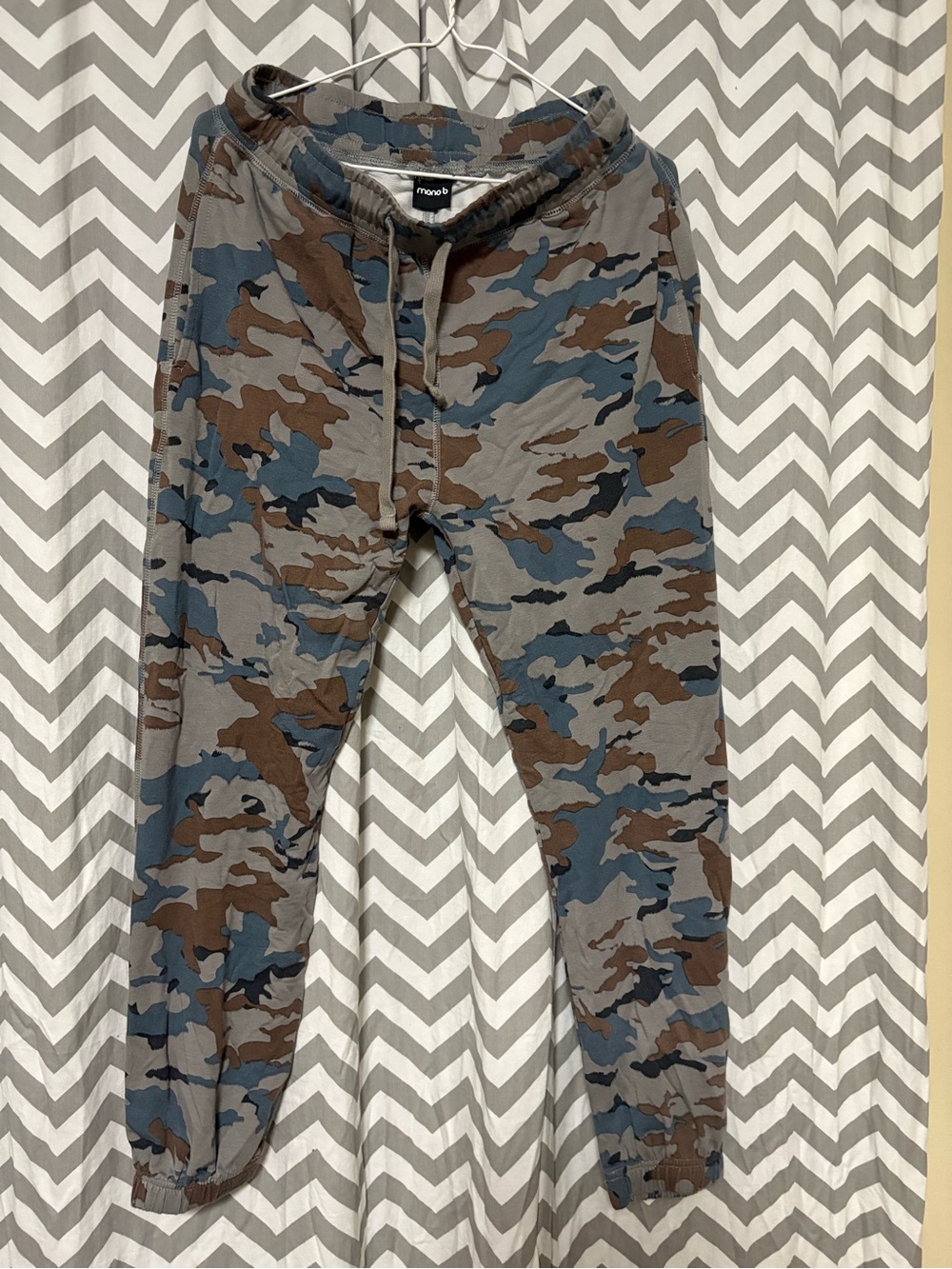Mono B Blue & Brown Camo Jogger Pants